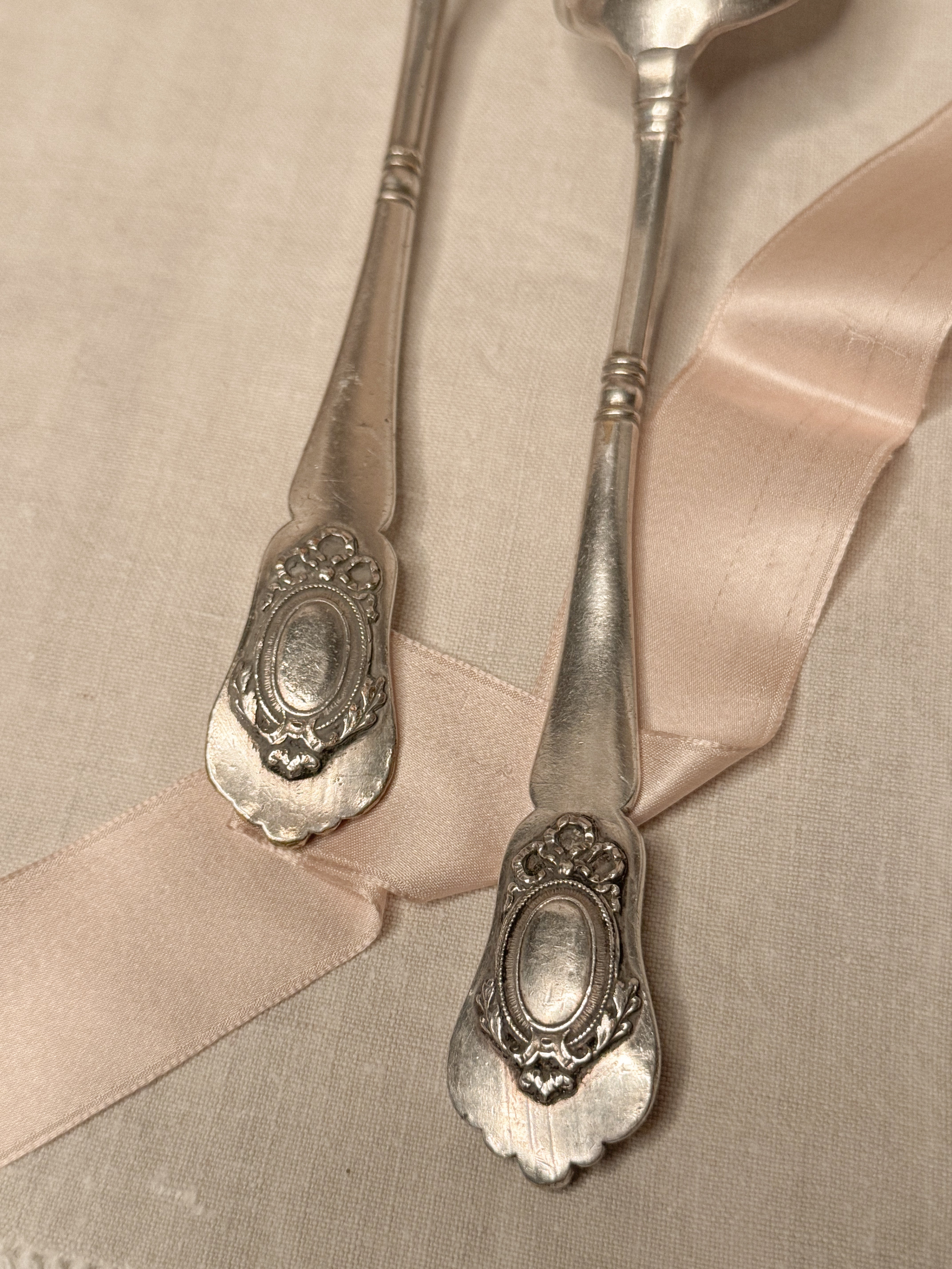 French Silverplate Fork & Spoon Set, c1940