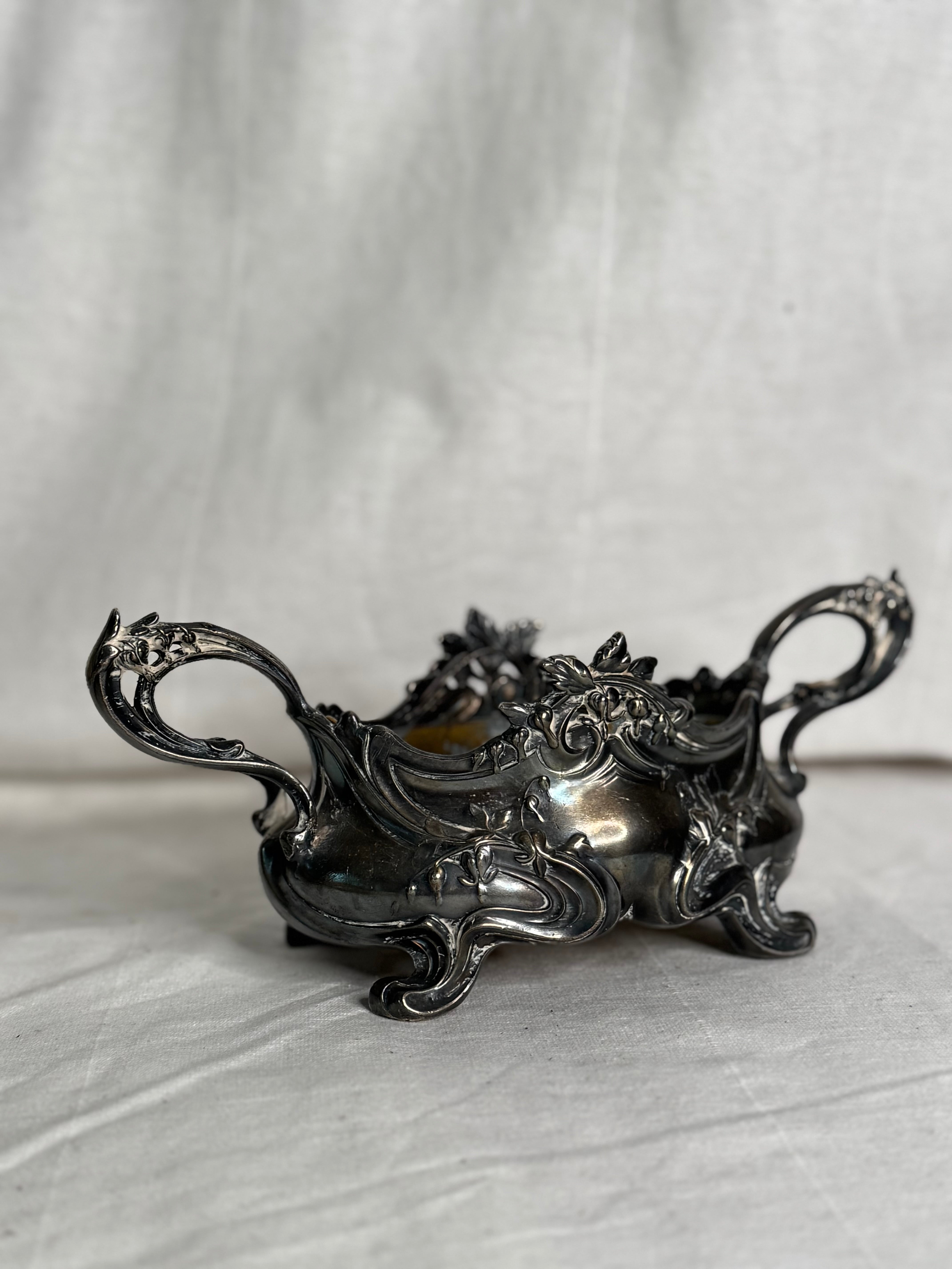 Antique French Art Nouveau Jardinière with Insert