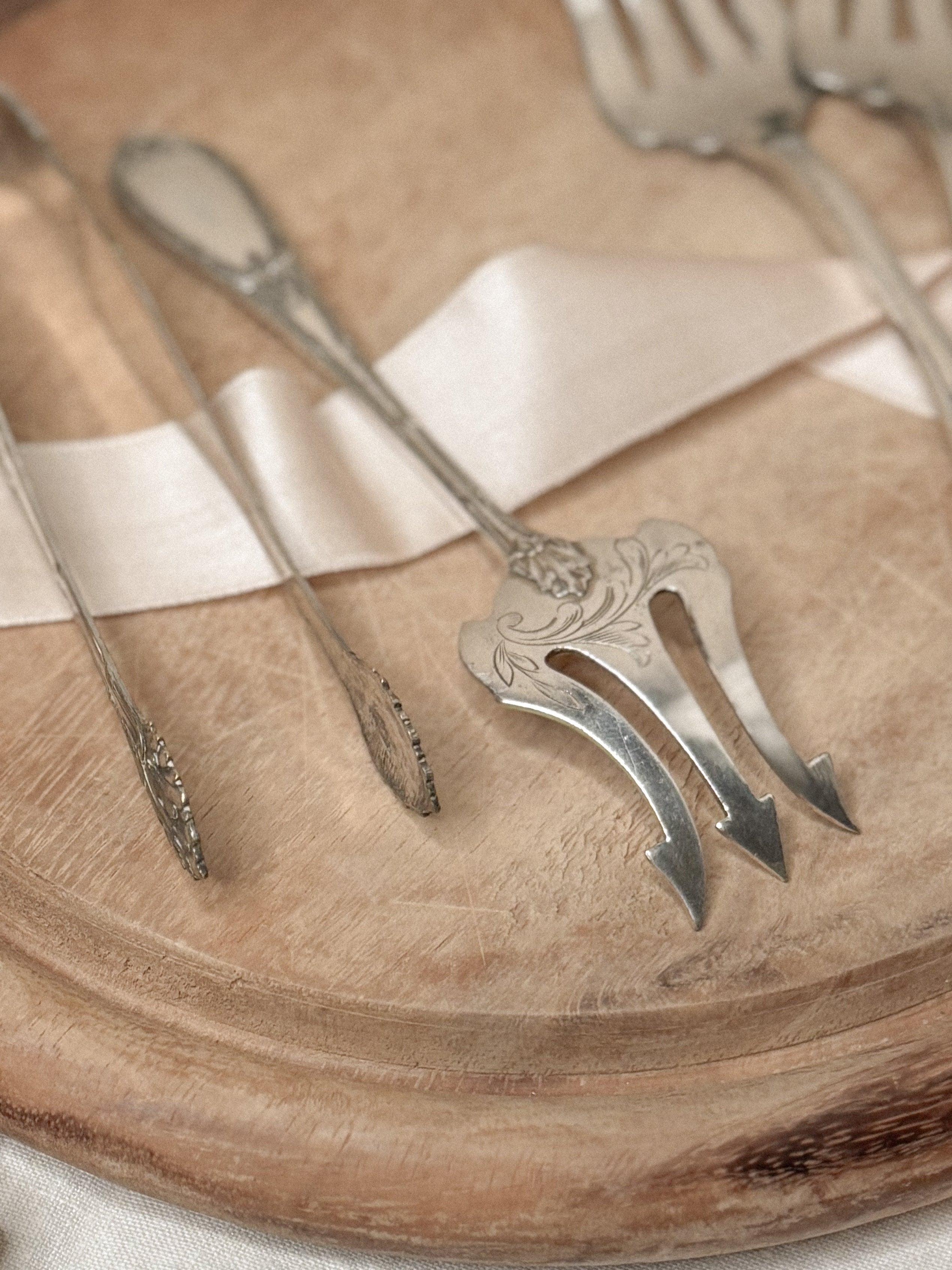 Antique French Silver-Plate Serving Fork