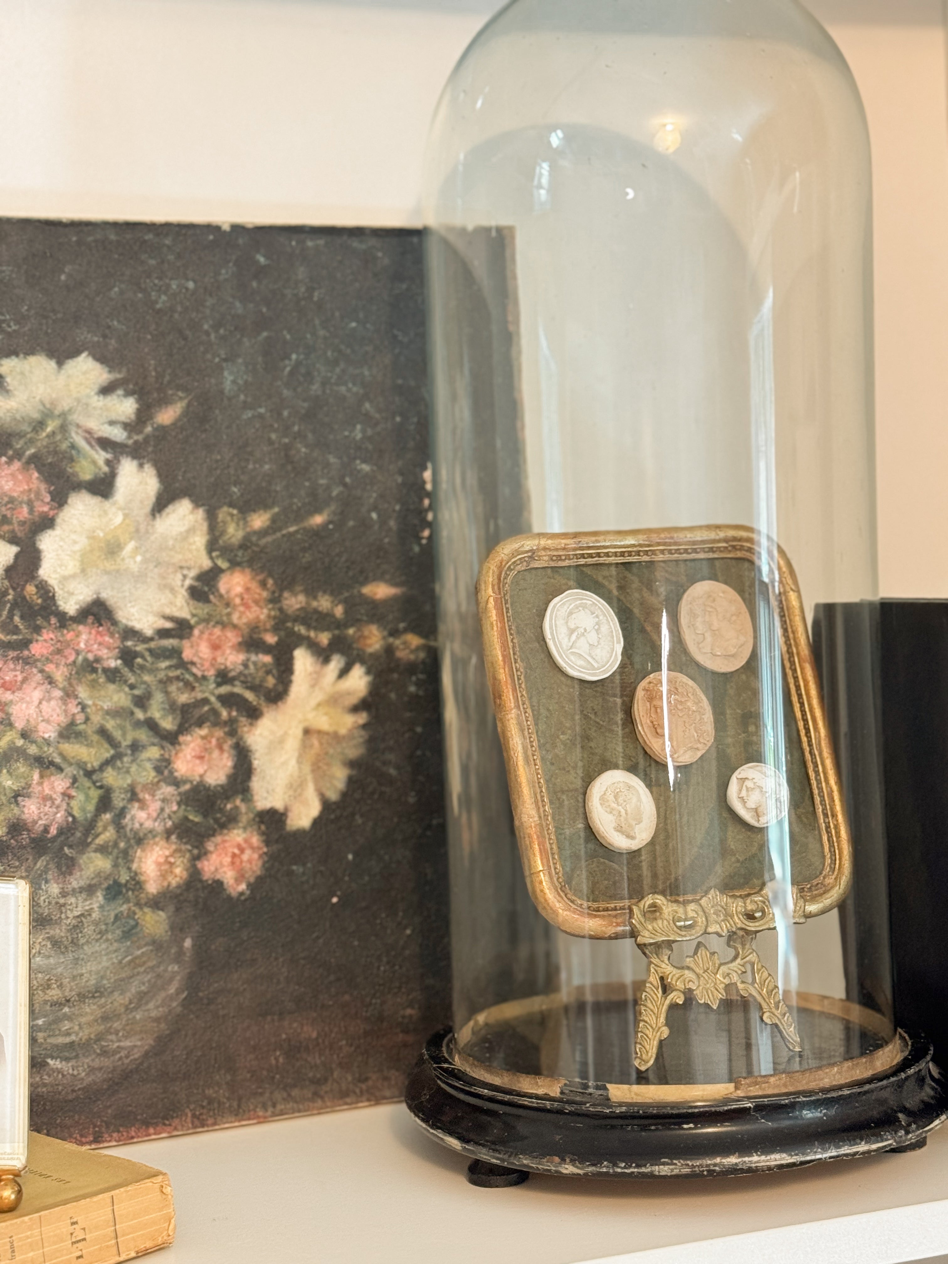 Antique tableau with plaster impressions