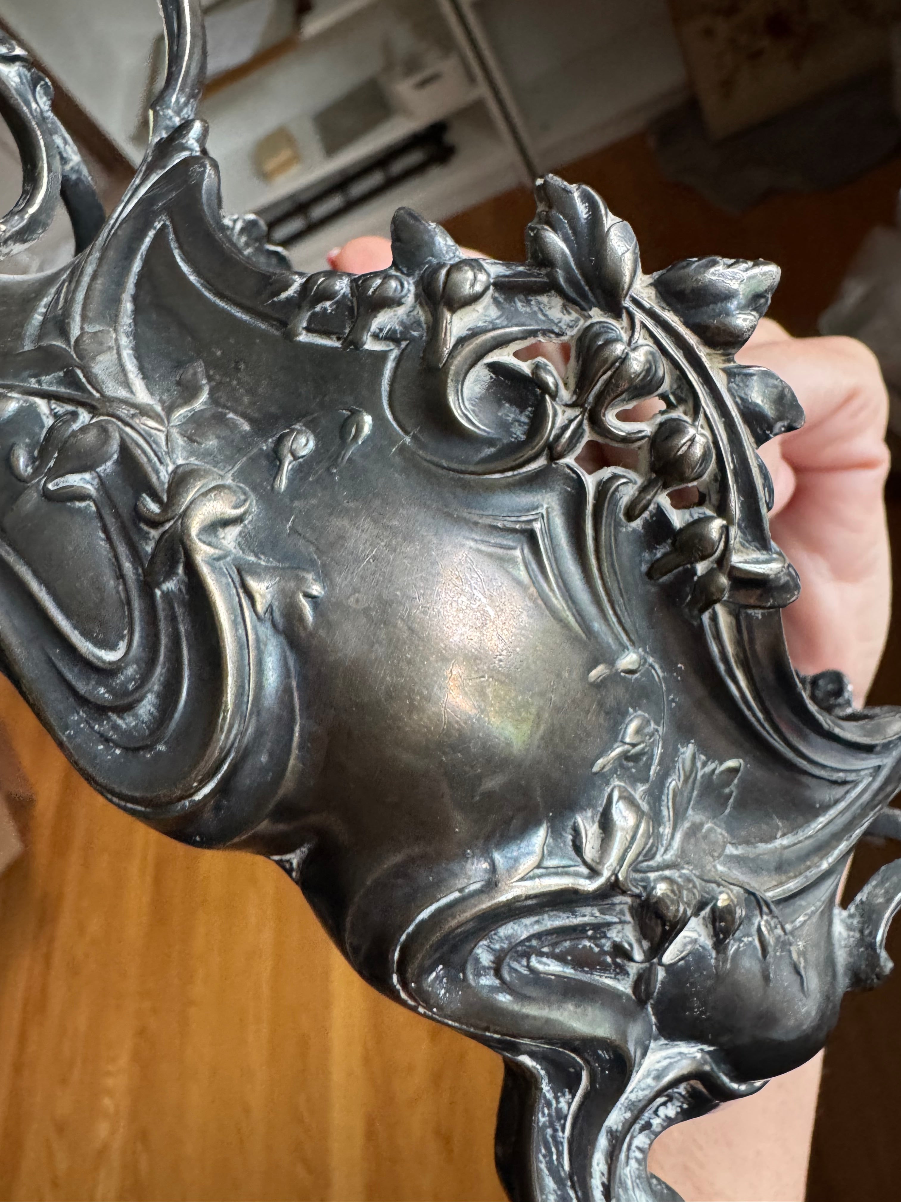 Antique French Art Nouveau Jardinière with Insert